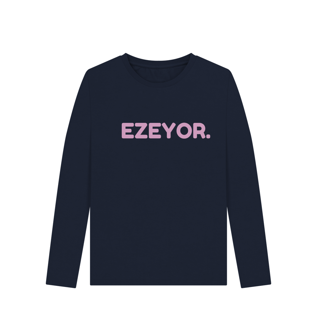 Navy Blue Ezeyor Organic Cotton Long SLeeve Top