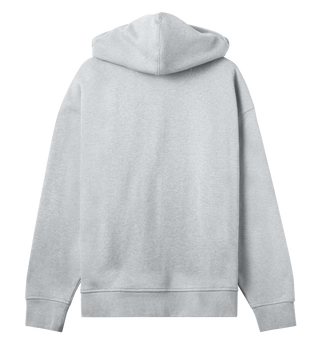 Lippy women's oversized grey boxy hoodie made from organic cotton and recycled polyester