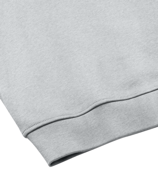 Close-up of grey Lippy women's oversized hoodie cuff with ribbed detailing