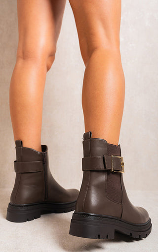 Chelsea Ankle Boots with Inner Zipper and Elastic Insert Kenike