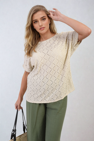 Bow Back Eyelet Top