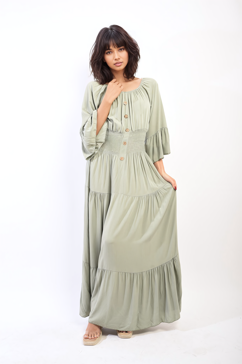 Ruffle Hem Maxi Dress