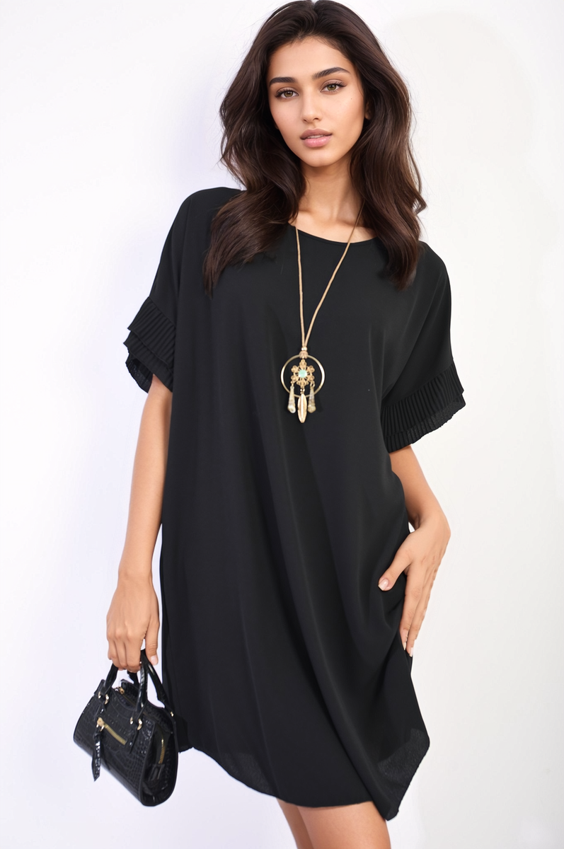 Ruffled Sleeve Mini Dress