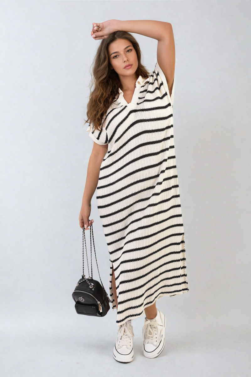 v neck midi dress