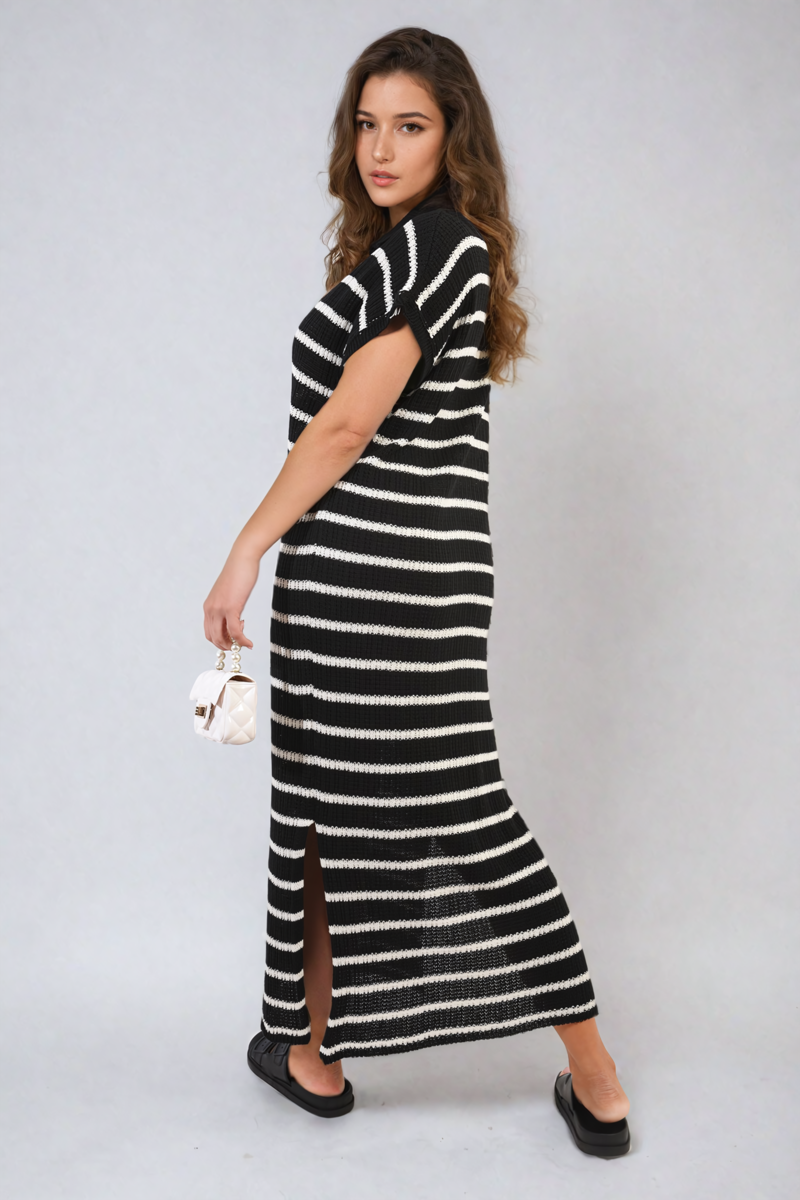 v neck midi dress