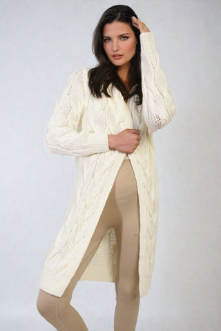 Knitted Oversized Longline Hooded Cardigan