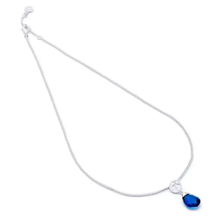 Classic Athena Gemstone Necklace with silver curb chain and hydro iolite pendant
