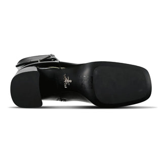 Prada Tronchetti Ank Boots in Black Patent Leather Boinclo