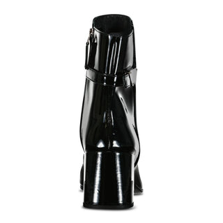 Prada Tronchetti Ank Boots in Black Patent Leather Boinclo
